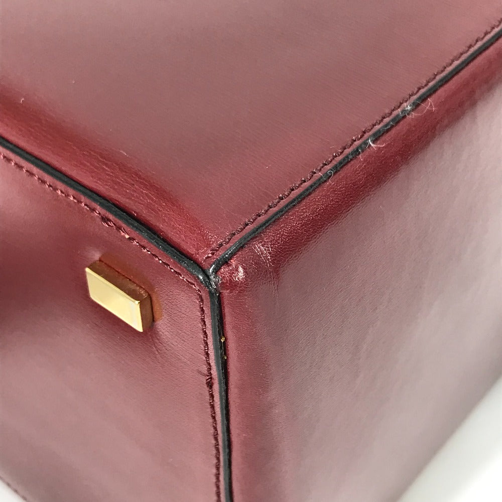 CELINE Handbag leather Bordeauxtype Vanity Carriage Metal Women Secondhand
