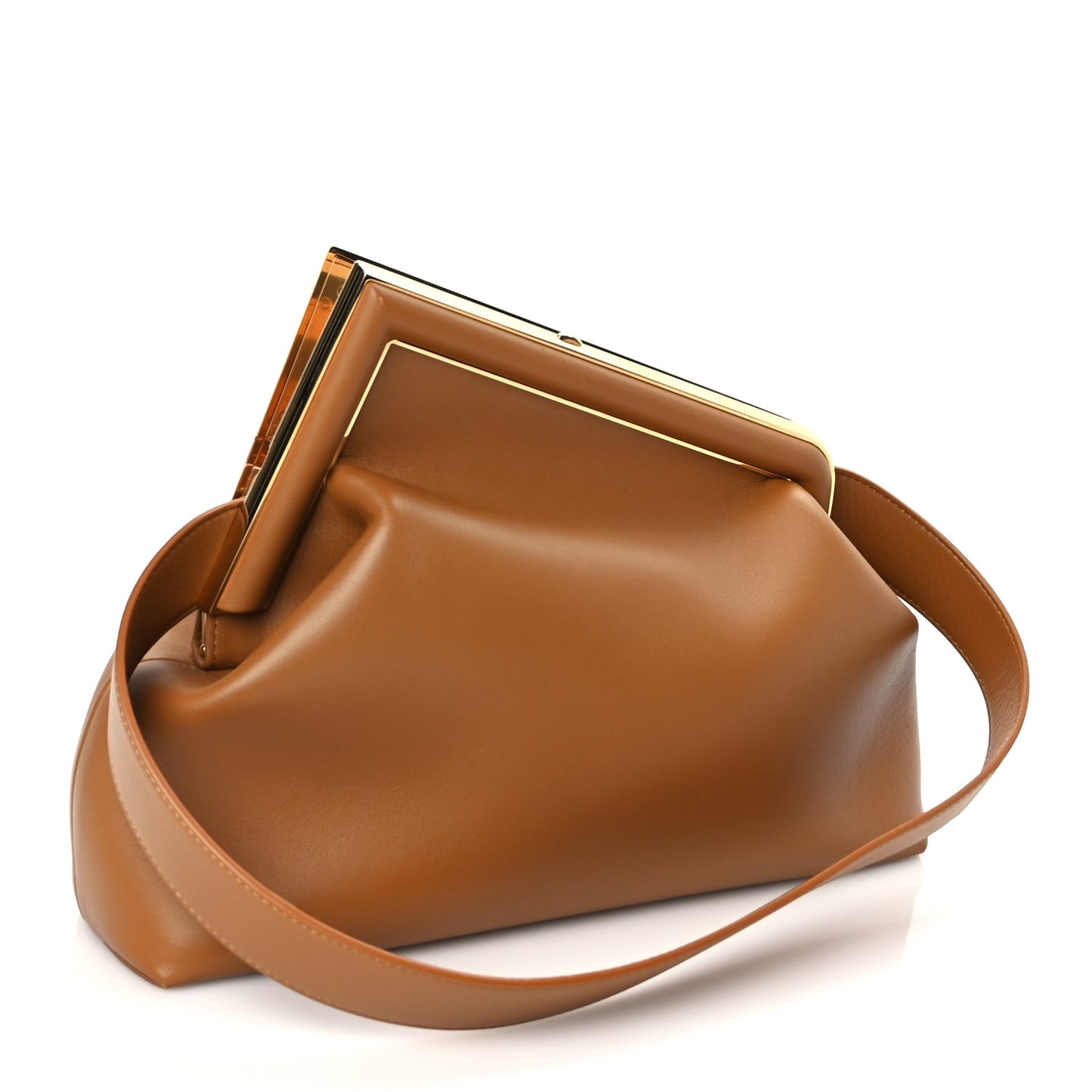 Fendi Shiny Nappa Medium Fendi First Caramello