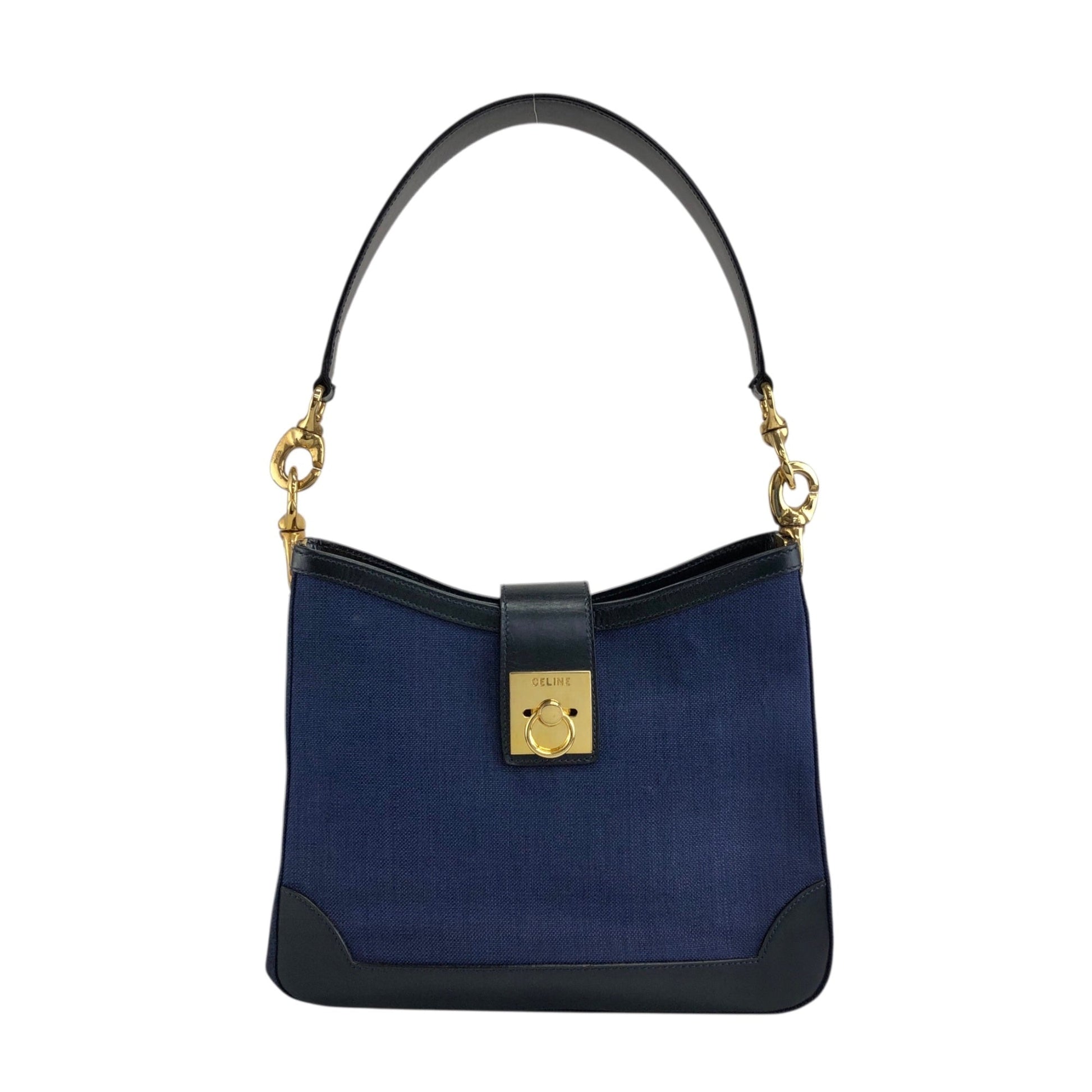 CELINE Gancini Shoulder bag Navy nnpwss