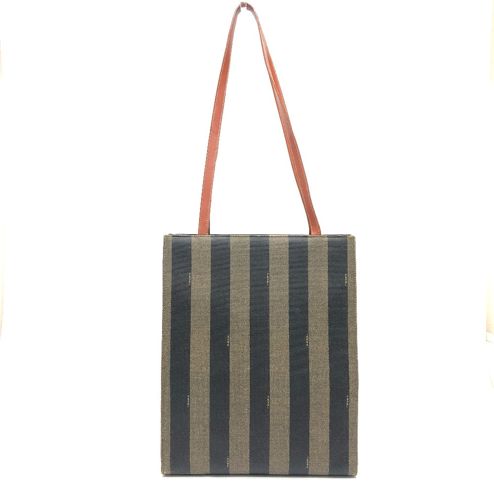 FENDI Tote Bag PVC, Leather khaki Pecan logo Women