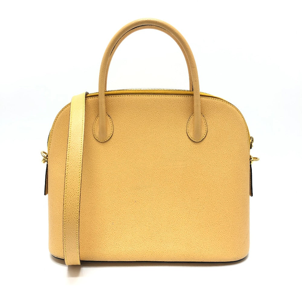 CELINE Shoulder Bag leather Yellow beige type Bowling 2WAY Shoulder Crossbody Bag Women