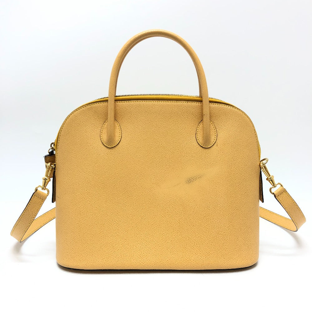 CELINE Shoulder Bag leather Yellow beige type Bowling 2WAY Shoulder Crossbody Bag Women