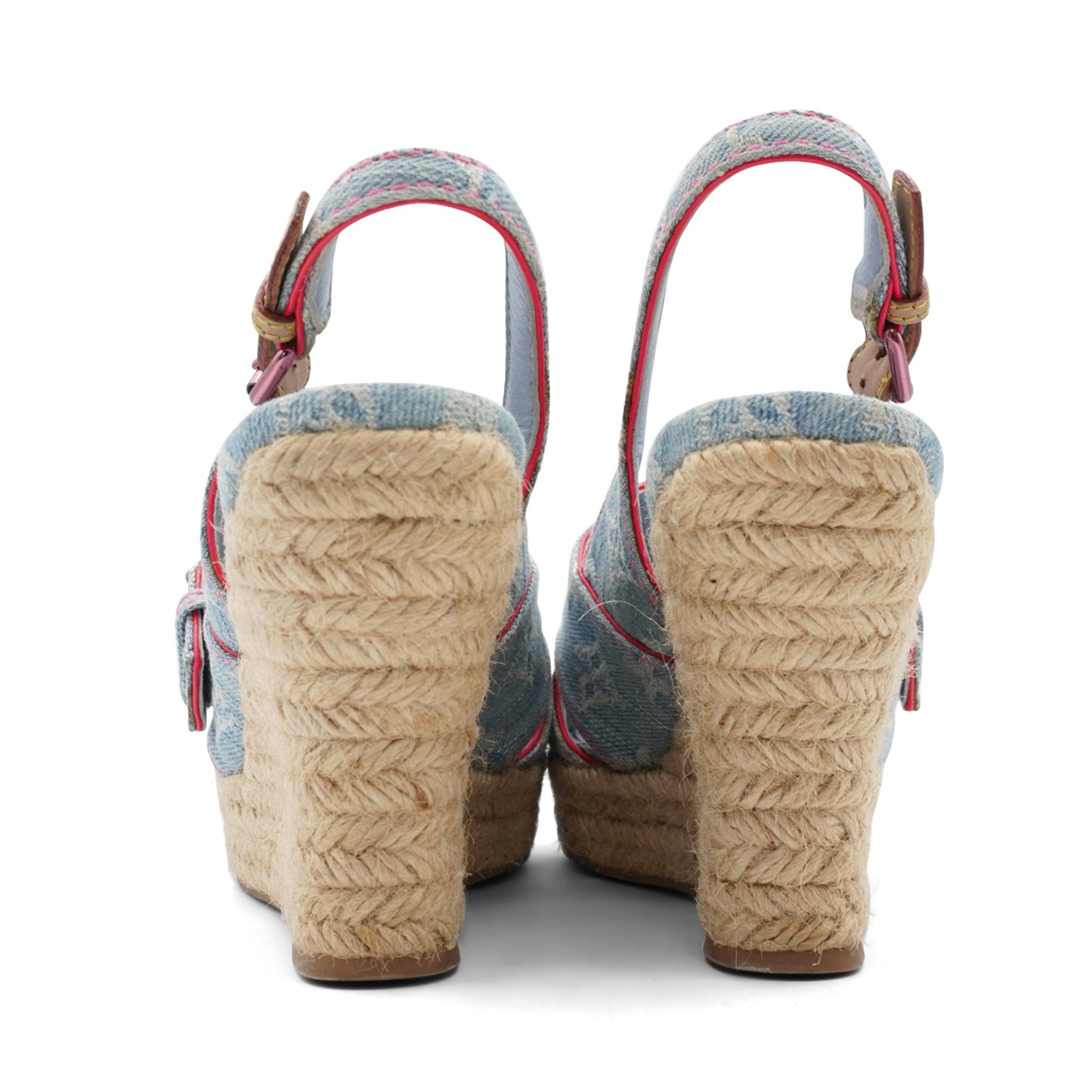 Louis Vuitton Denim Monogram Wedges - Women's 35.5