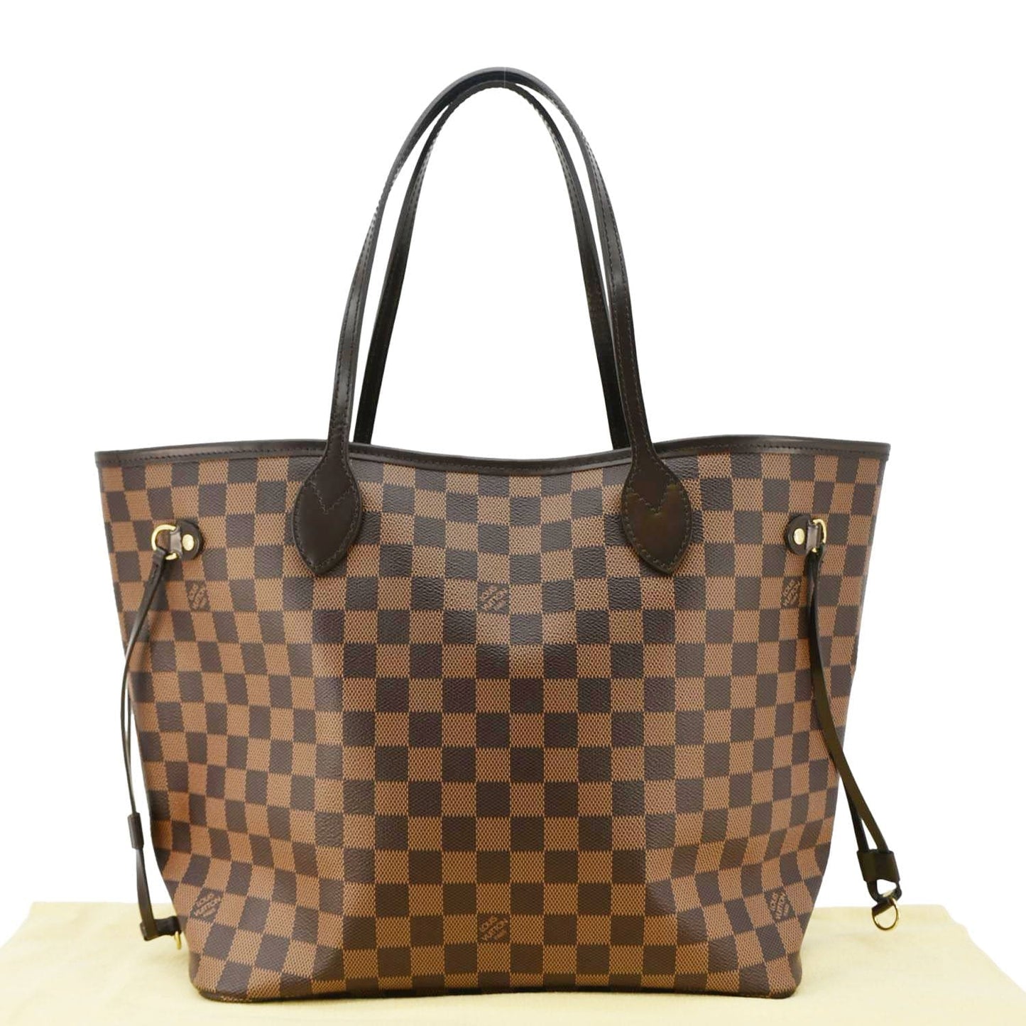 LOUIS VUITTON Neverfull MM Damier Ebene Shoulder Bag Brown
