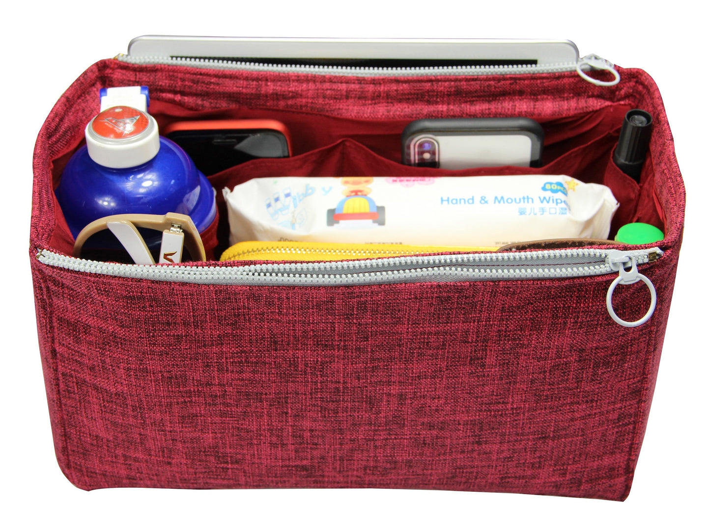 [Fendi Peekaboo X-Lite Medium] Waterproof Linen Bag Organizer - Customized Purse Insert, Tote Liner Protector, Handbag Organiser (Type D)