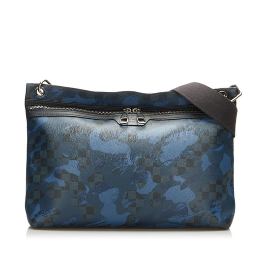 Louis Vuitton Damier Cobalt Camouflage Hunter Crossbody Bag (SHG-j3GI9C)