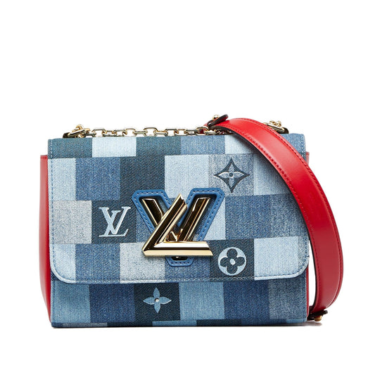 Louis Vuitton Damier Denim Patchwork Twist MM (SHG-HeRXdW)