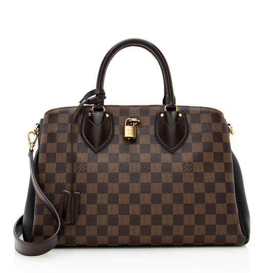 Louis Vuitton Damier Ebene Cuir Taurillon Normandy Satchel (SHF-21186)