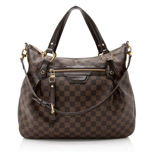 Louis Vuitton Damier Ebene Evora MM Shoulder Bag (SHF-22530)
