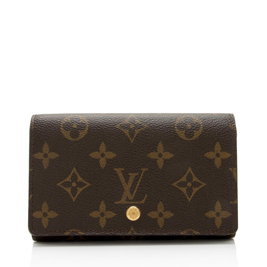 Louis Vuitton Monogram Canvas Porte Monnaie Tresor Wallet (SHF-mxeVW3)