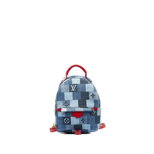 Louis Vuitton Monogram Denim Patchwork Palm Springs Mini (SHG-EoD27m)