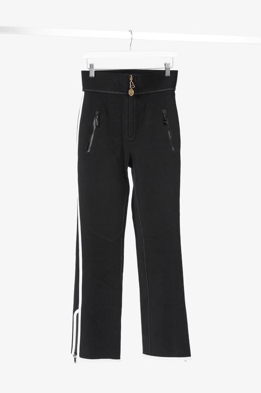 Louis Vuitton Black Stretch Piped Flared Pants