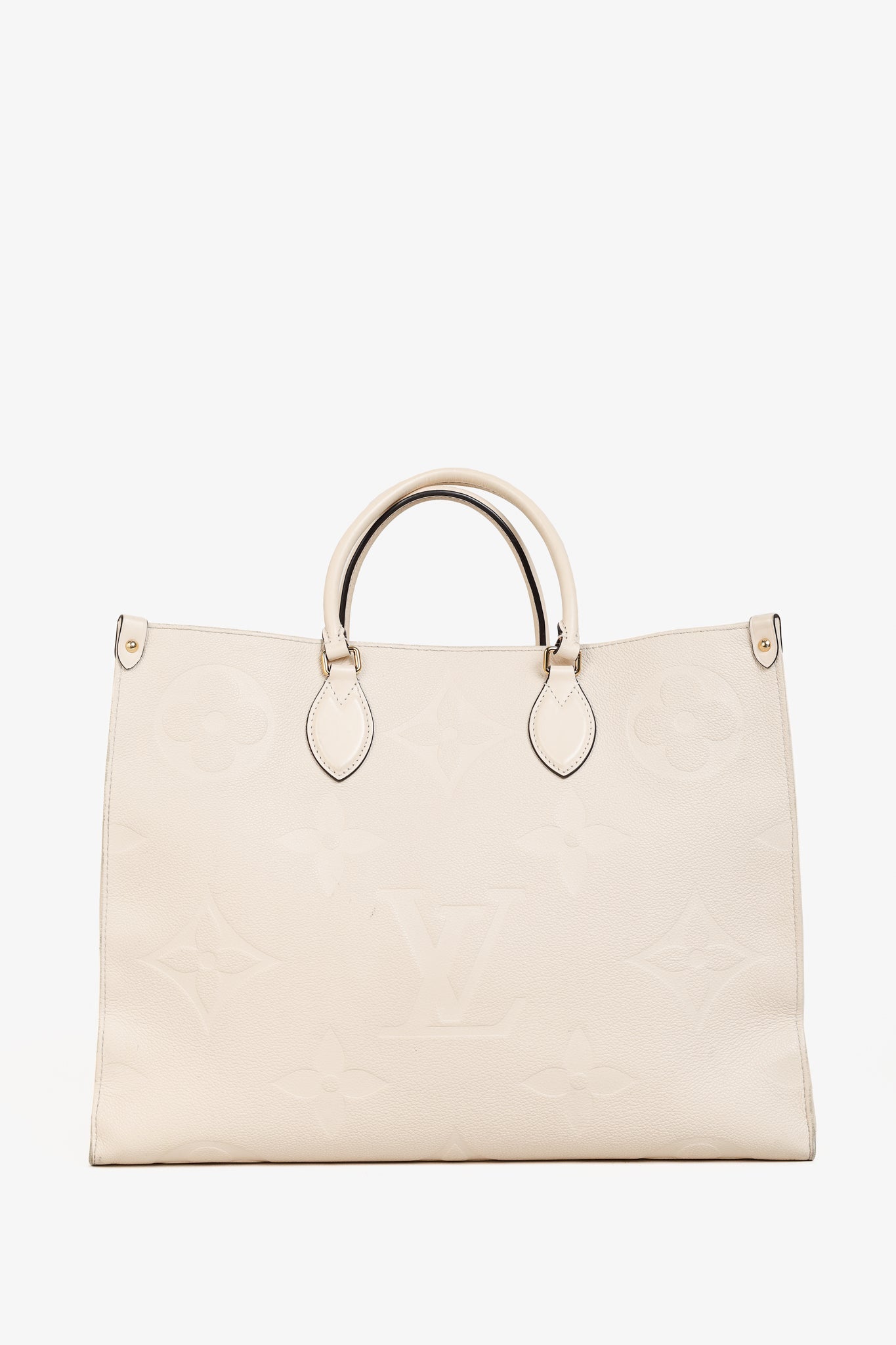 Louis Vuitton OnTheGo GM Creme Empreinte Monogram Leather Tote Bag