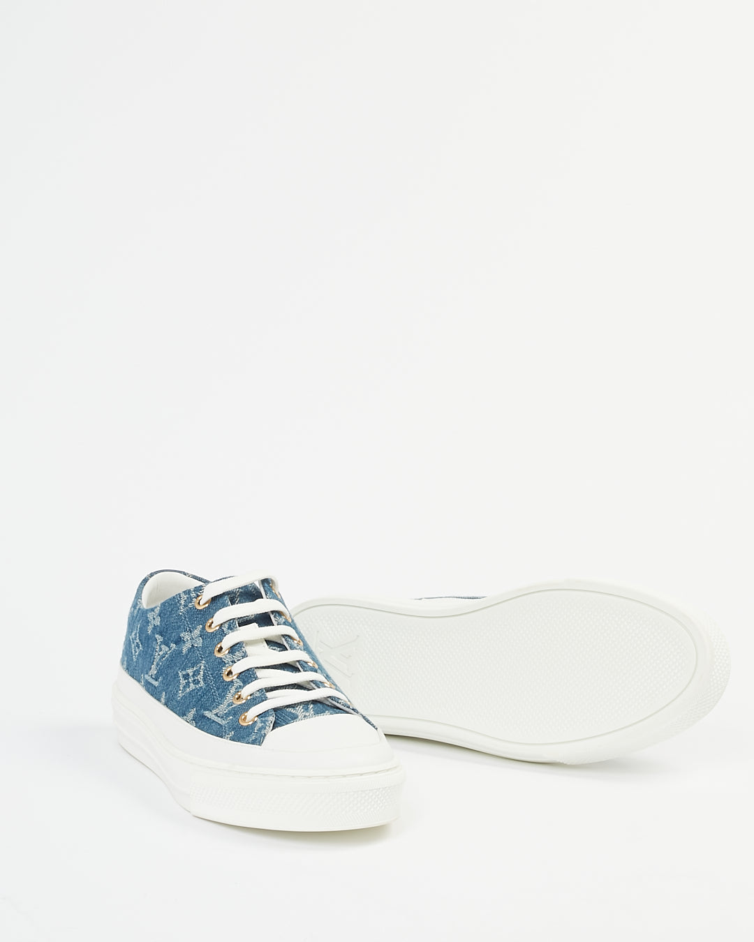 Louis Vuitton Denim Monogram Low Top Sneakers - 38