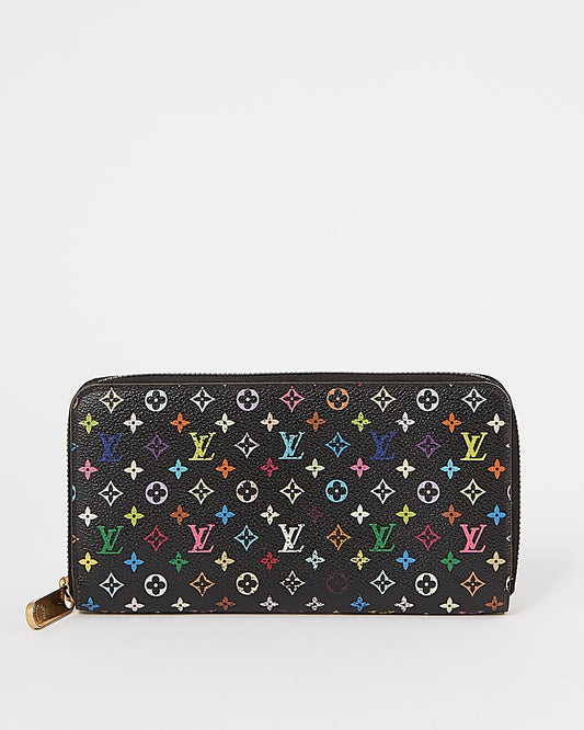 Louis Vuitton Monogram Black Multicolore Murakami Zippy Wallet