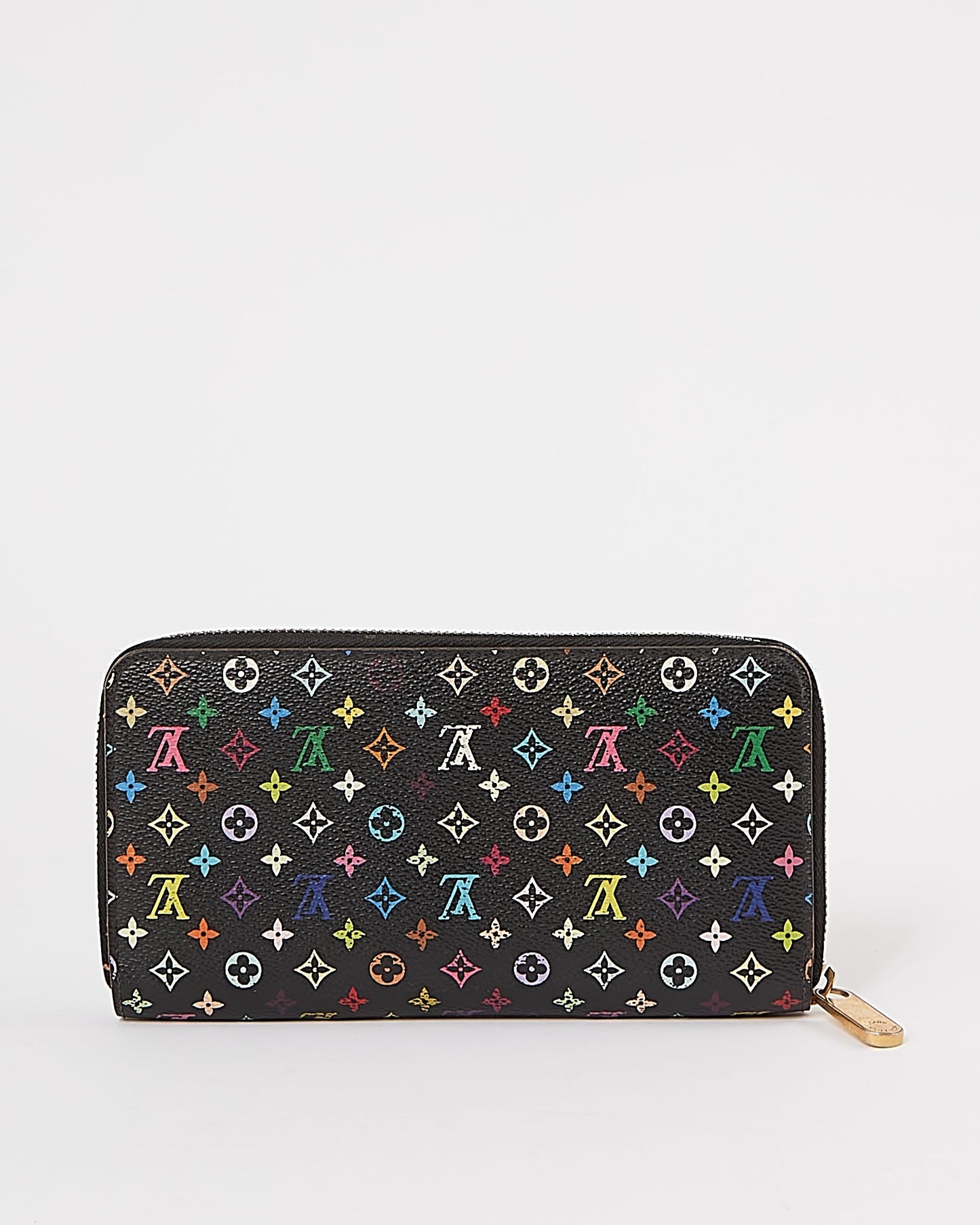 Louis Vuitton Monogram Black Multicolore Murakami Zippy Wallet