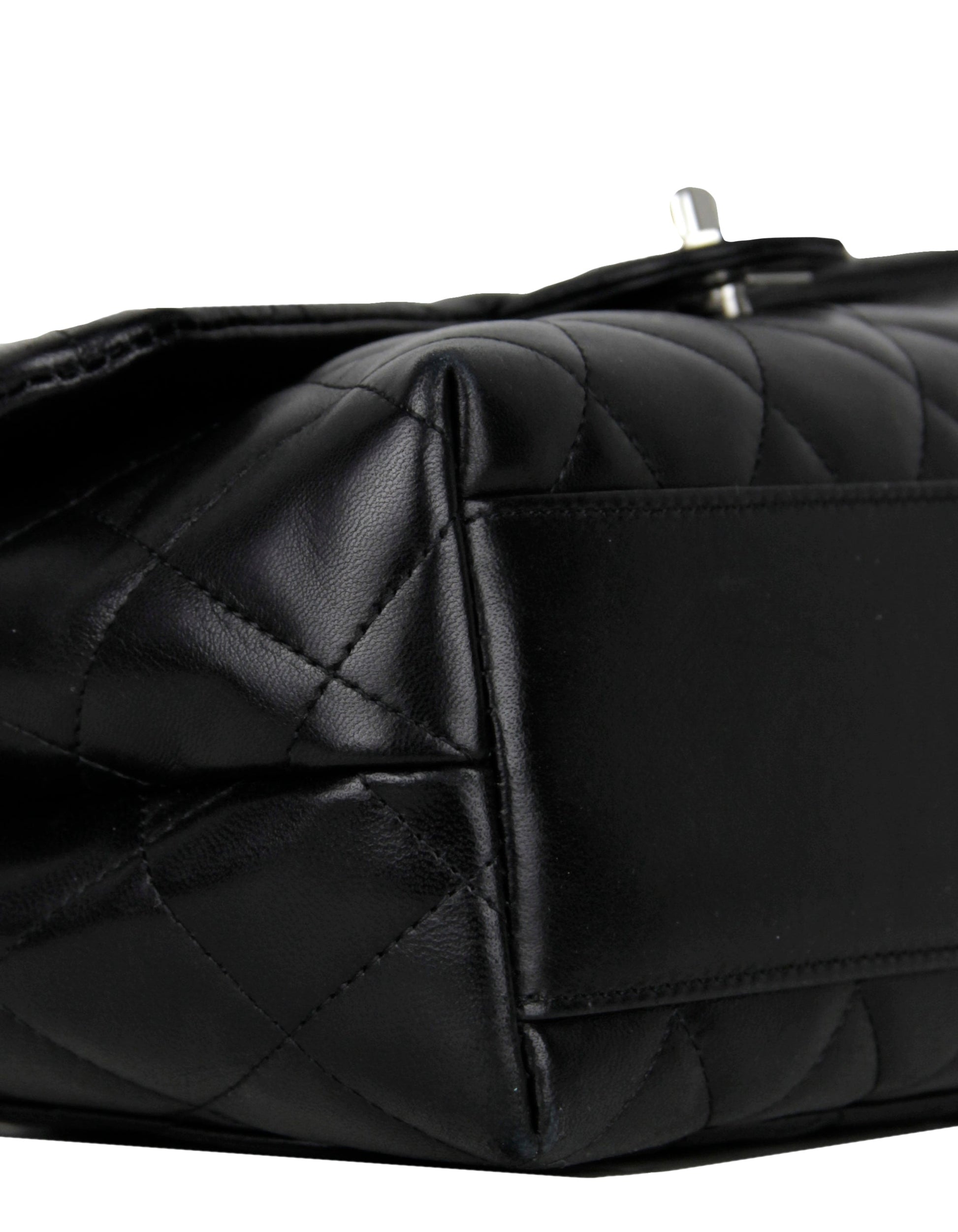 Chanel Black Lambskin Leather Kelly Style Handbag - Rovelle Bags