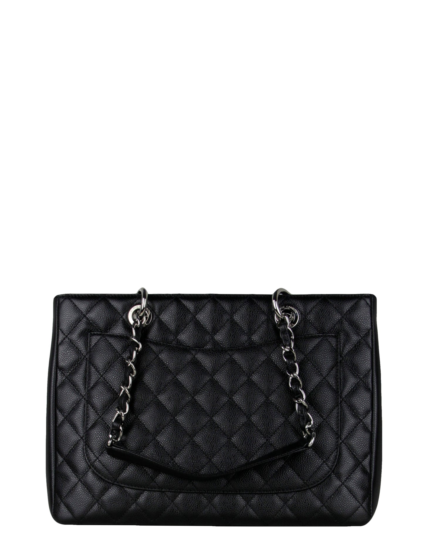 Chanel Black Caviar Leather Quilted Grand Tote Bag - Rovelle Bags