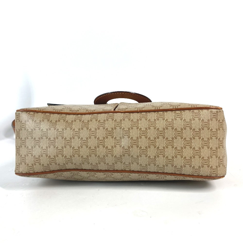 CELINE Shoulder Bag Leather / PVC beige Circle logo Triomphe Women