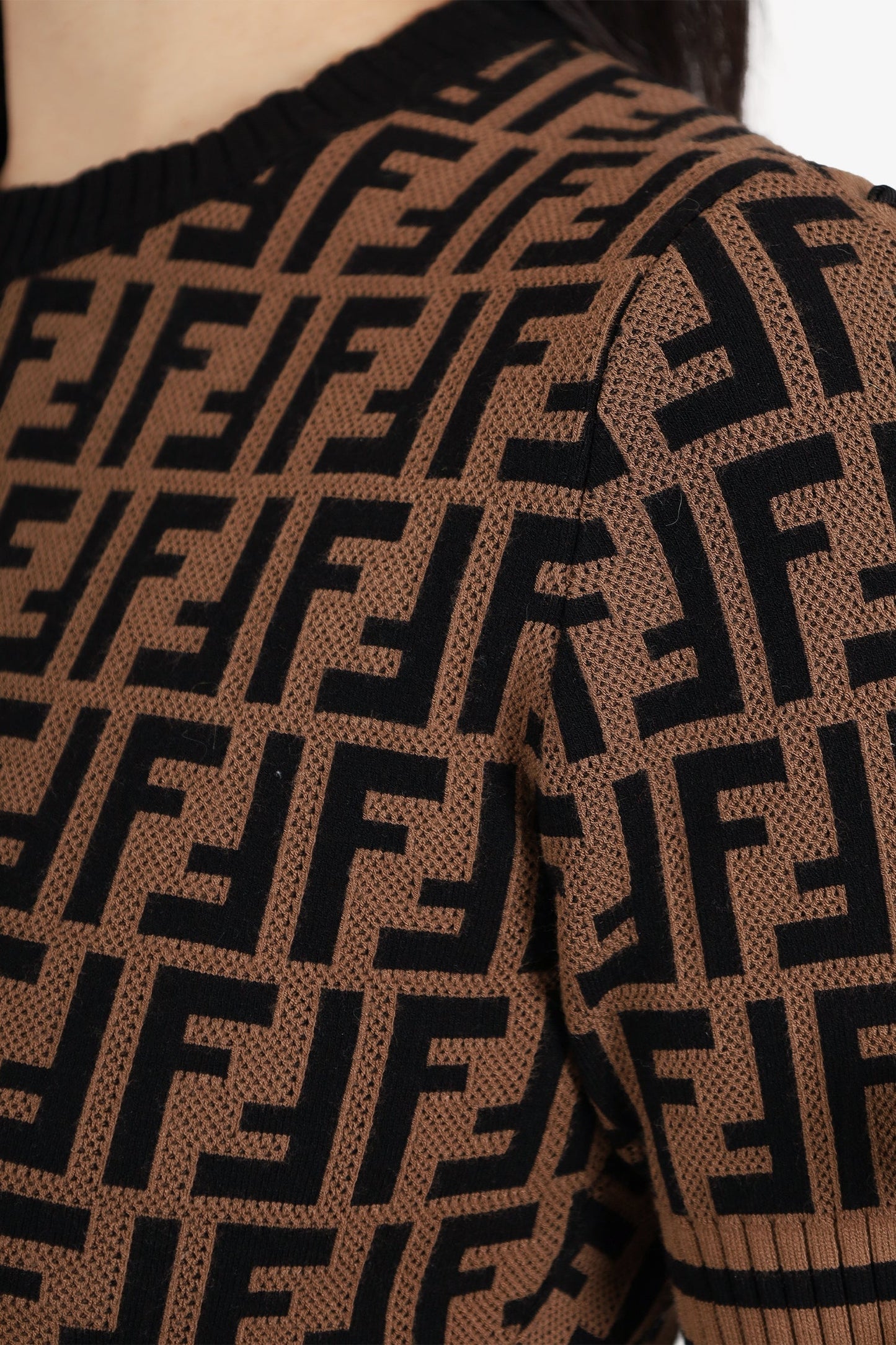 Fendi Brown Zucca Monogram Sweater Size 36