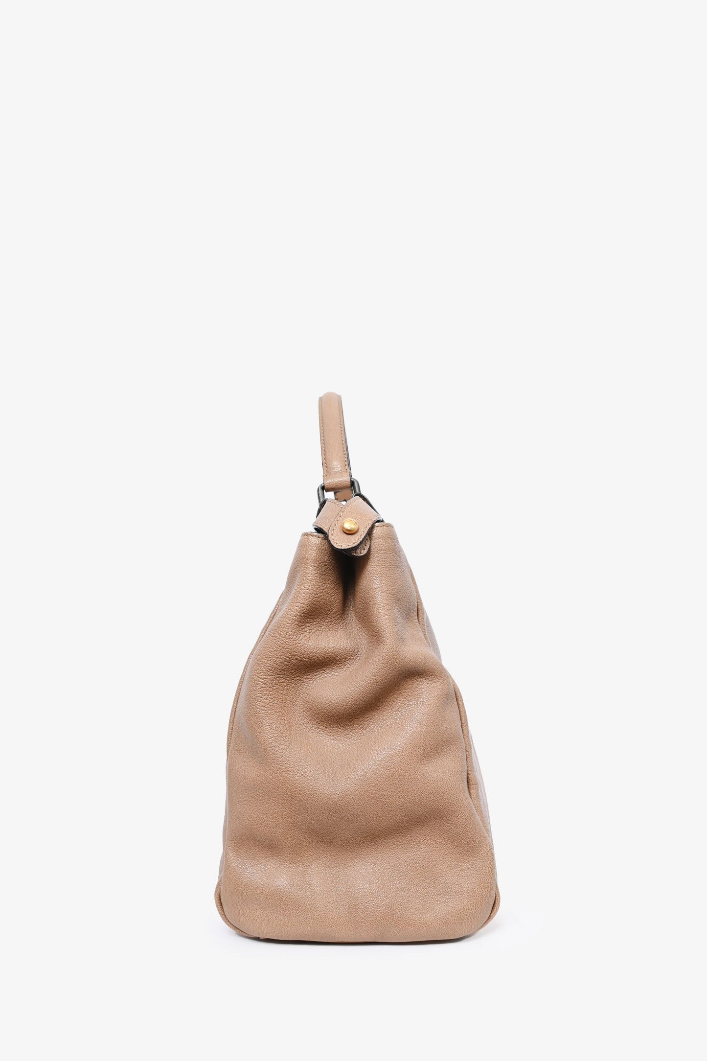 Fendi Taupe Leather Medium Peek-a-Boo Top Handle with Strap