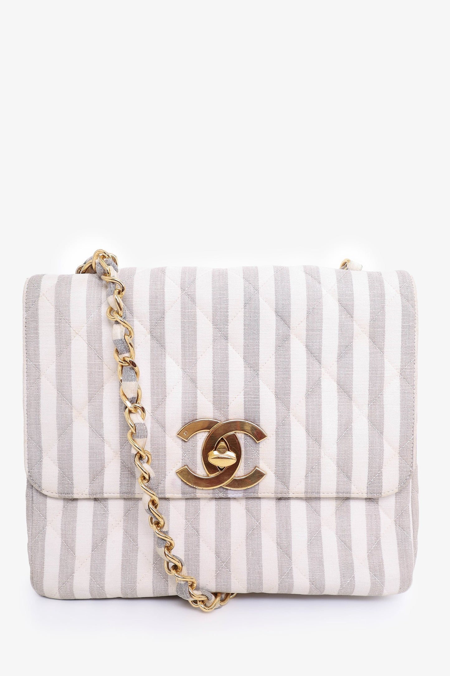 Chanel ™ 1994-96 Grey/White Shoulder Bag - Rovelle Bags