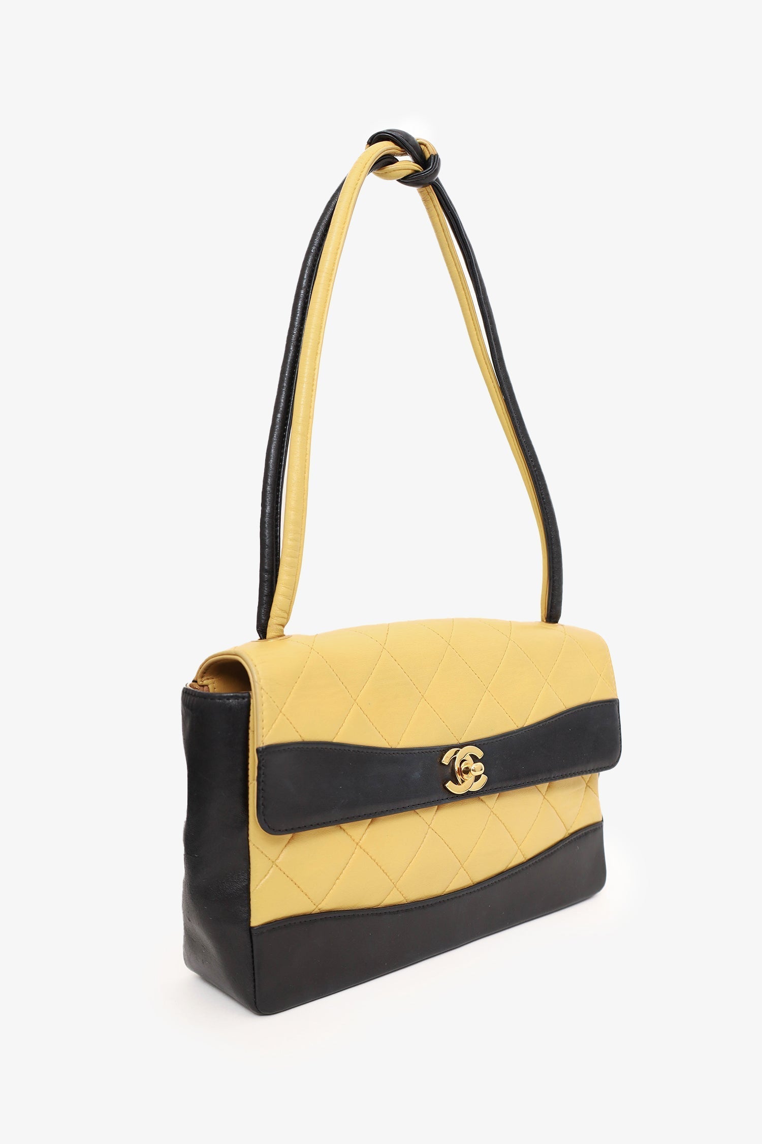 Chanel ™ 2000-02 Beige/Black Flap Bag - Rovelle Bags