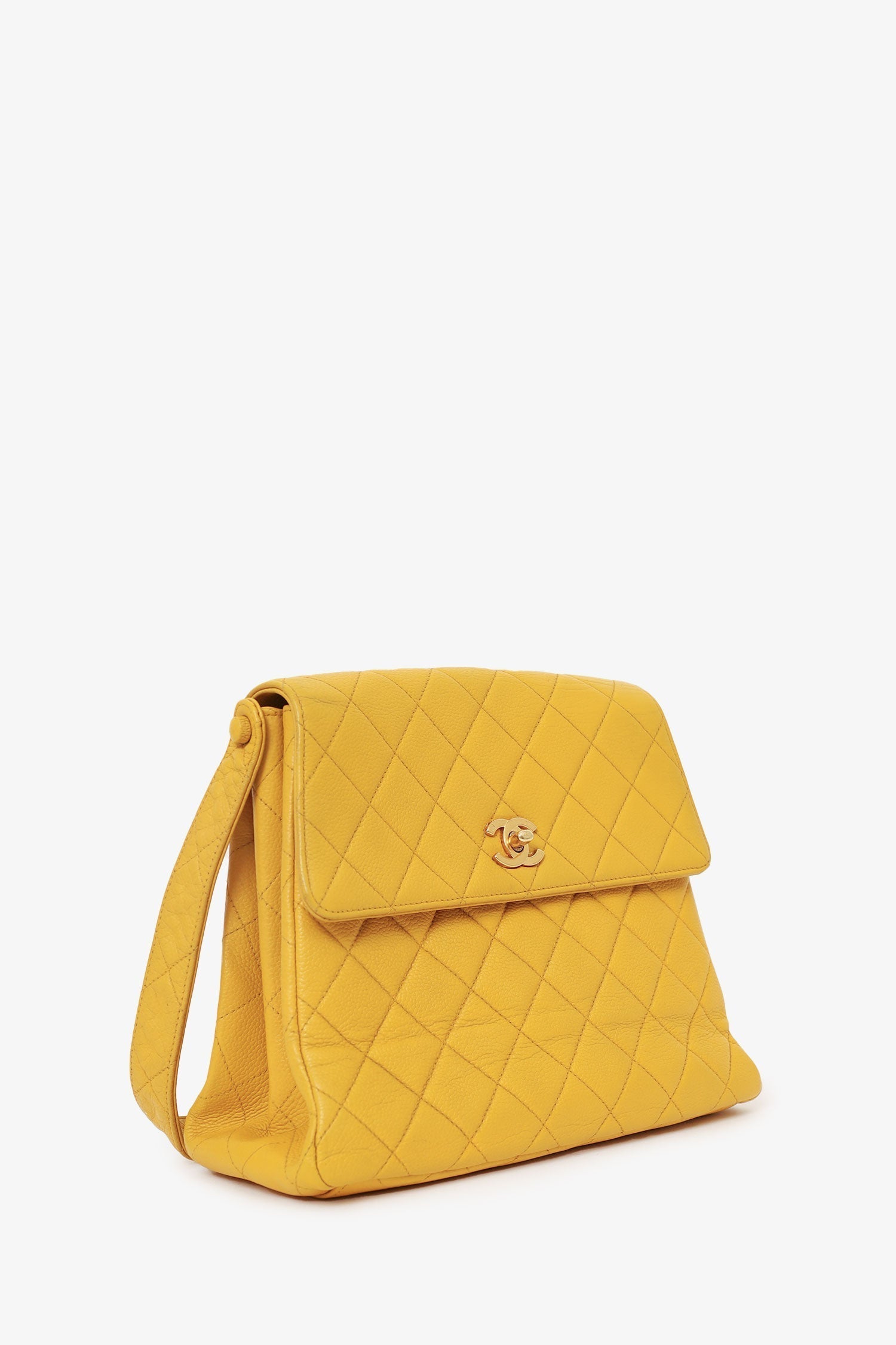 Chanel ™ Yellow Caviar Shoulder Bag - Rovelle Bags
