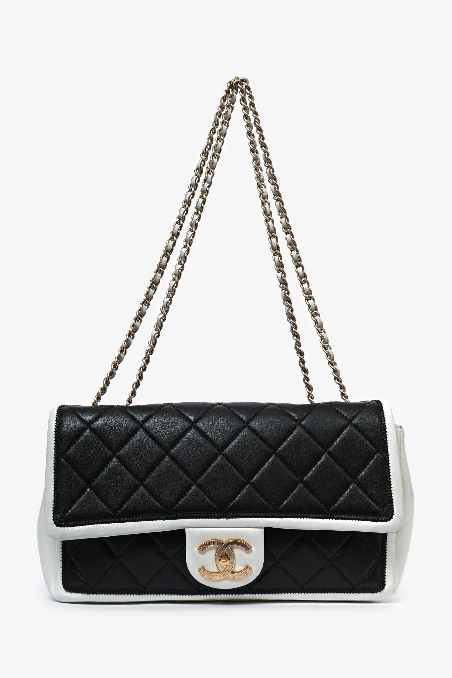Chanel ™ 2012/13 Black/White Flap Bag - Rovelle Bags