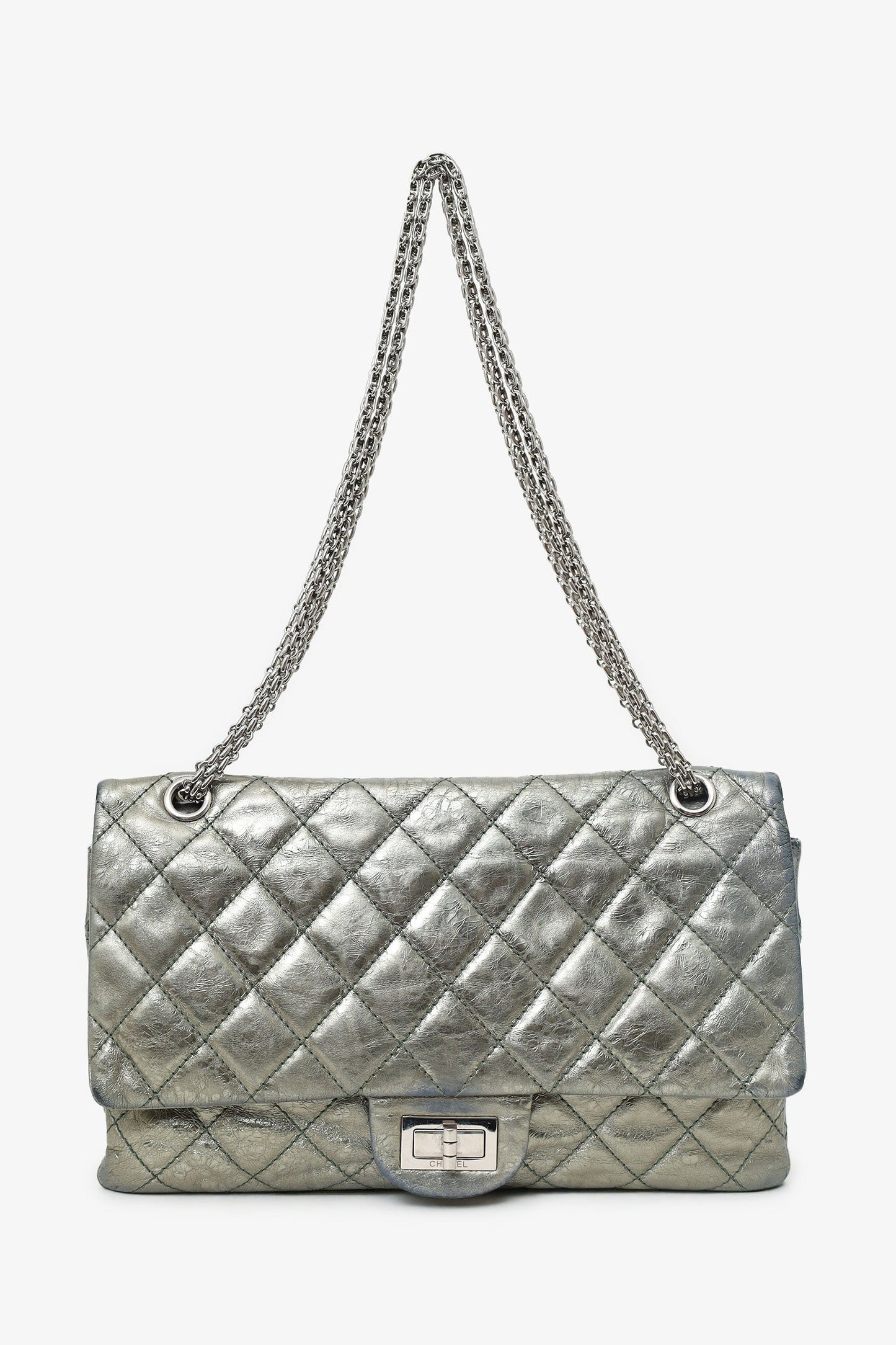 Chanel ™ Silver Metallic Flap Bag - Rovelle Bags