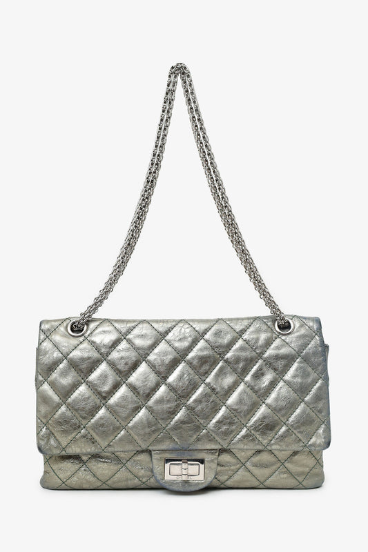 Chanel ™ Silver Metallic Flap Bag - Rovelle Bags