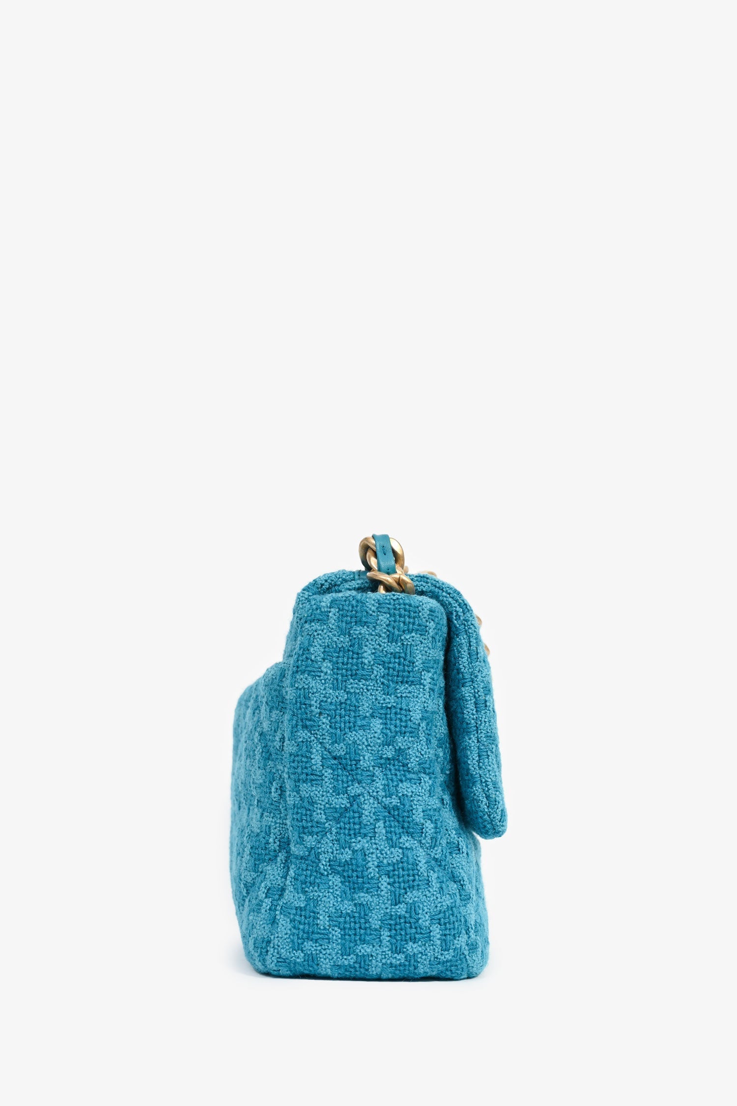 Chanel ™ Blue Houndstooth Shoulder Bag - Rovelle Bags