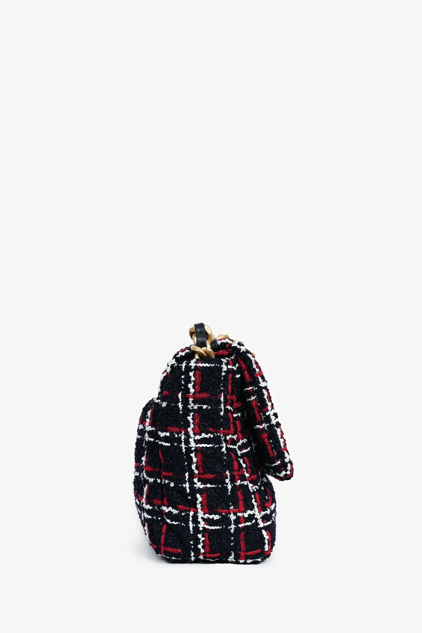 Chanel ™ Black/Red/White Tweed Shoulder Bag - Rovelle Bags