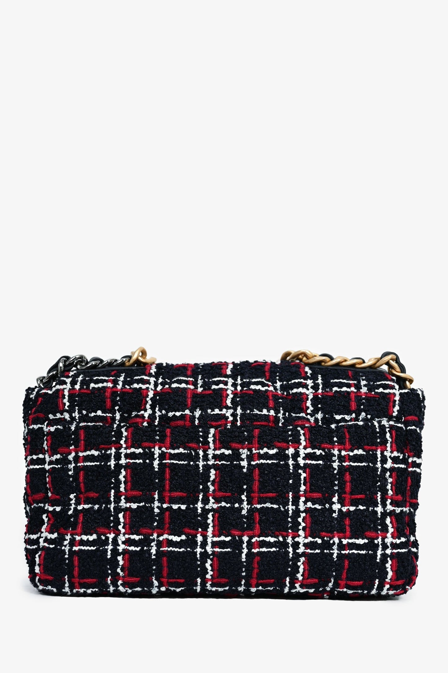 Chanel ™ Black/Red/White Tweed Shoulder Bag - Rovelle Bags