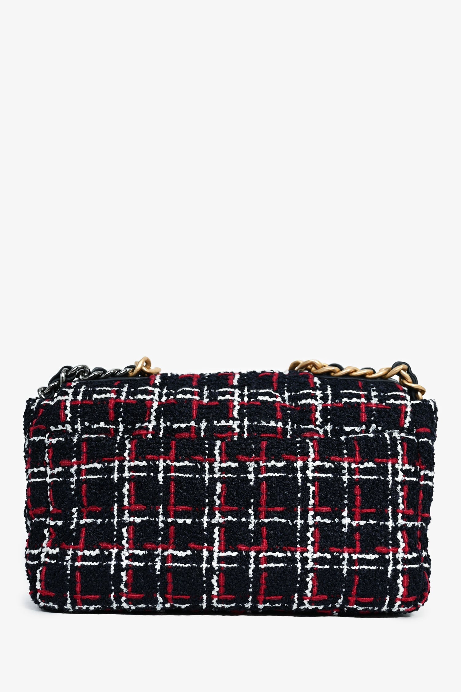 Chanel ™ Black/Red/White Tweed Shoulder Bag - Rovelle Bags