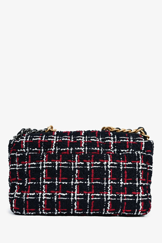 Chanel ™ Black/Red/White Tweed Shoulder Bag - Rovelle Bags