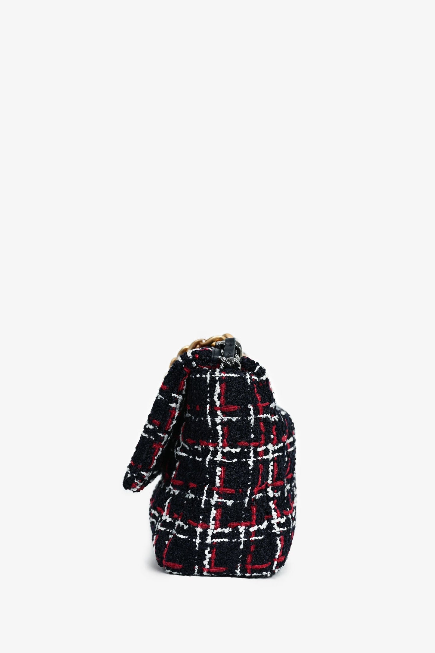 Chanel ™ Black/Red/White Tweed Shoulder Bag - Rovelle Bags