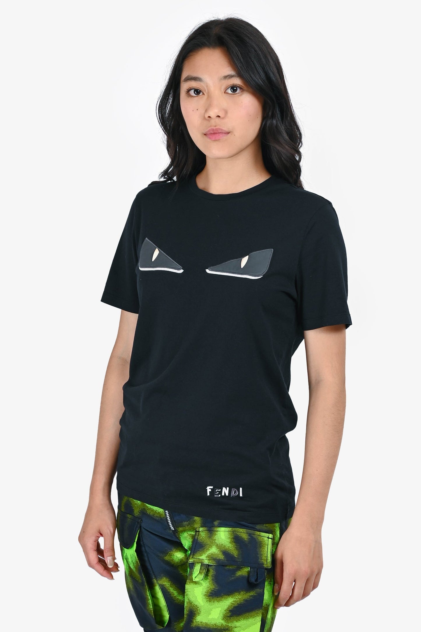 Fendi Black Cotton 'Monster' Shirt Size 46