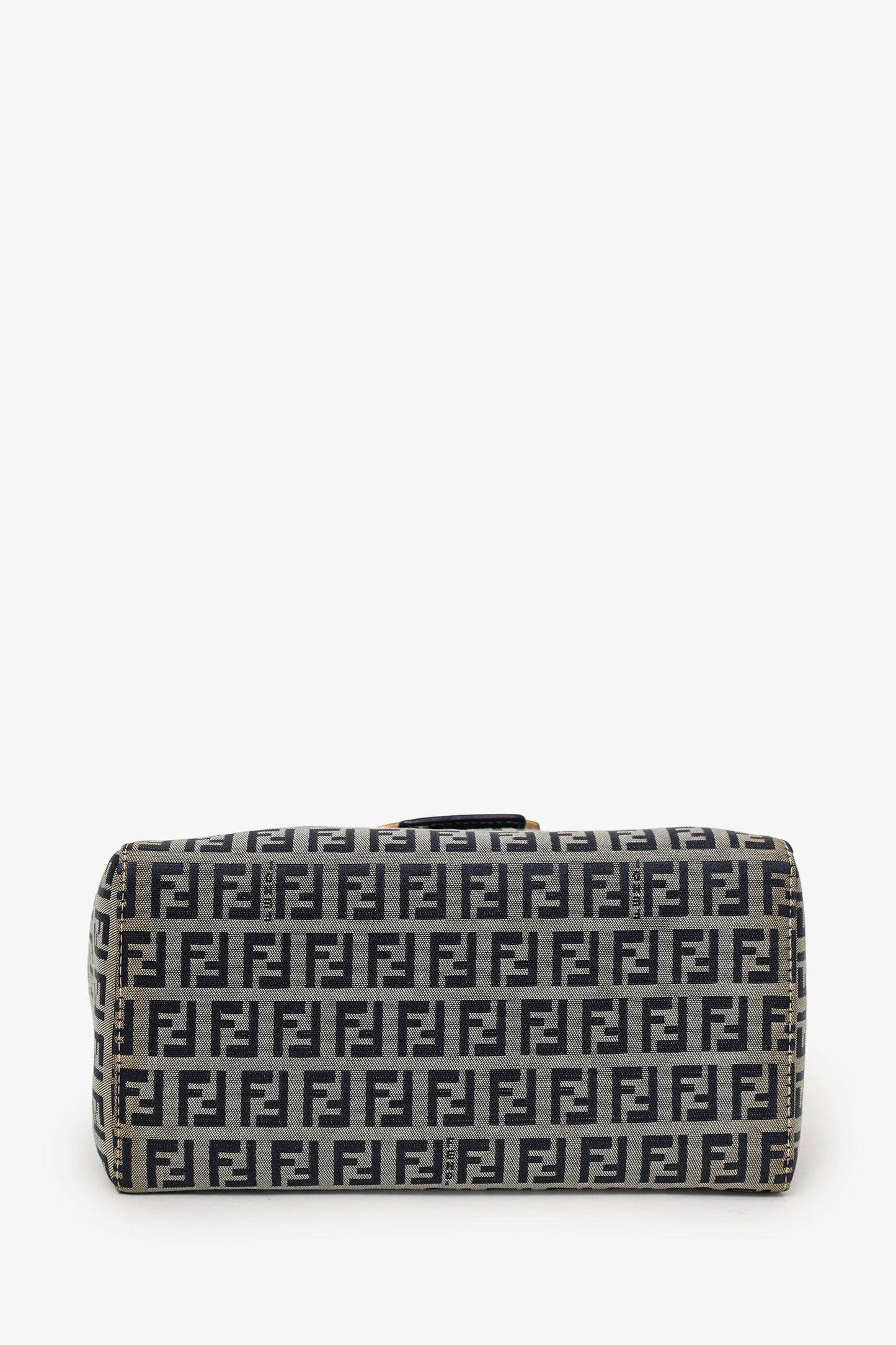 Fendi Navy/Grey FF Zucca Canvas Bento Box Bag