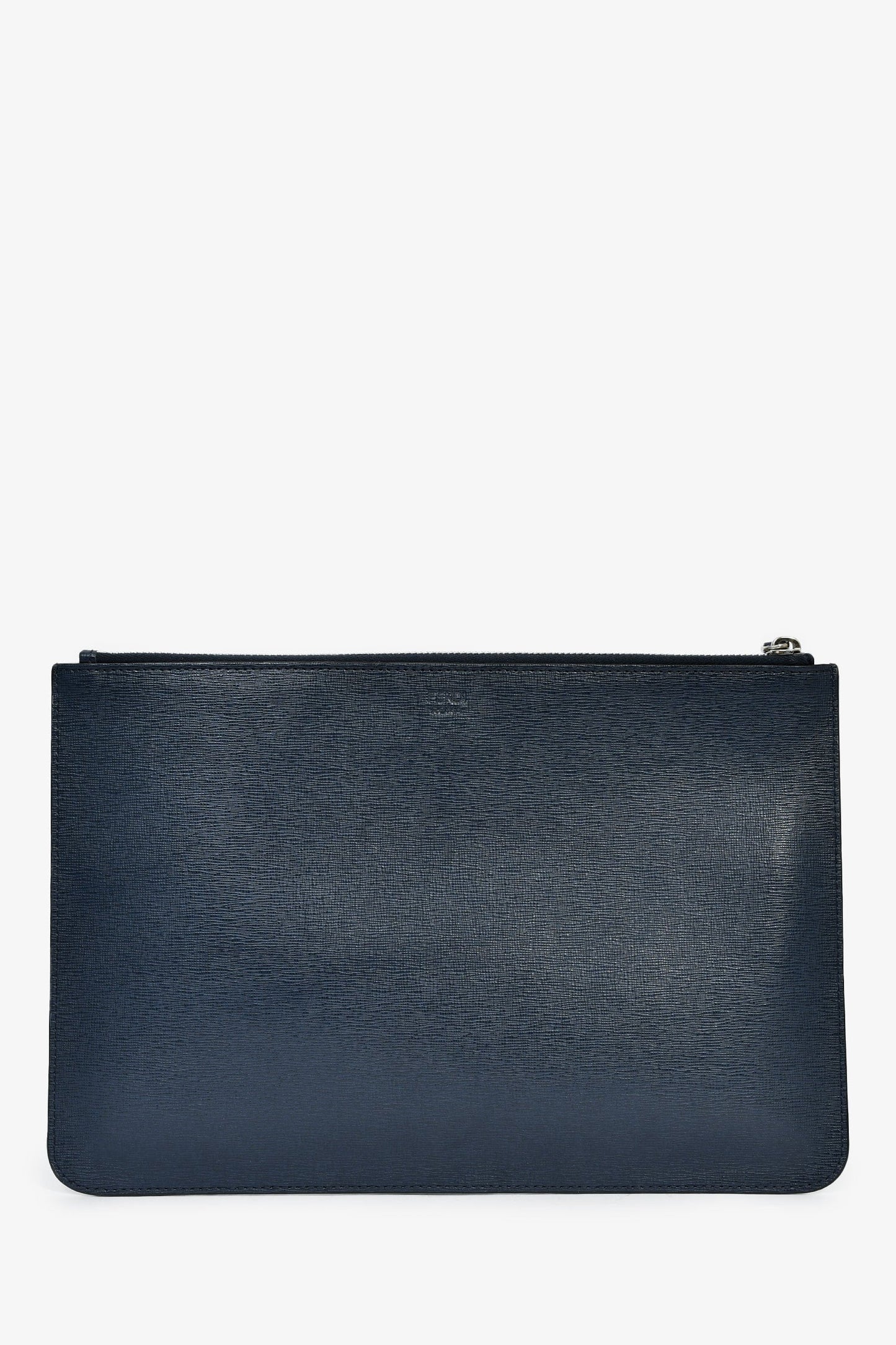 Fendi 2016 Black/White Leather Monster Eyes Zip Pouch