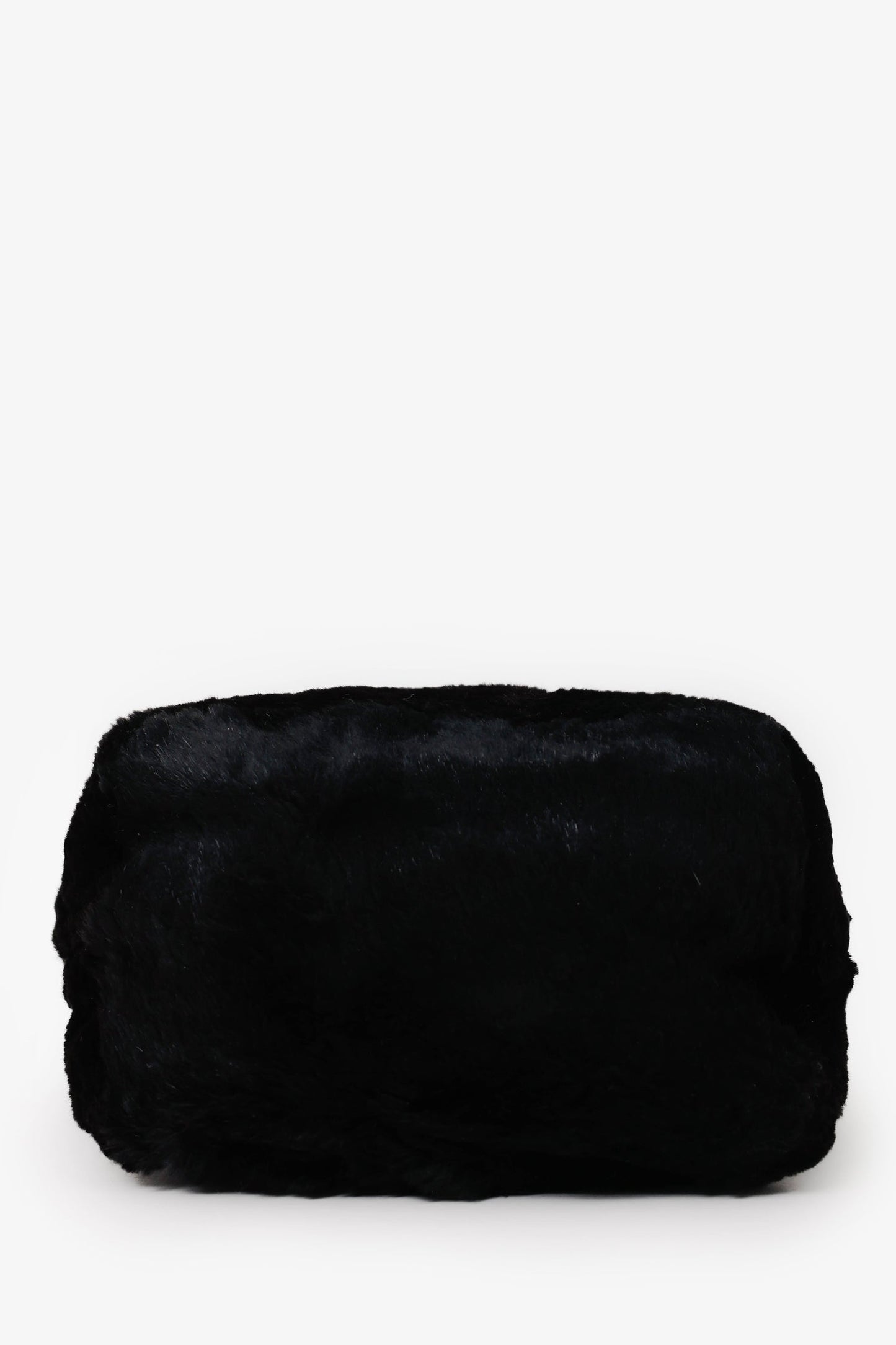 Fendi Black Chinchilla Fur Baguette Hobo Bag