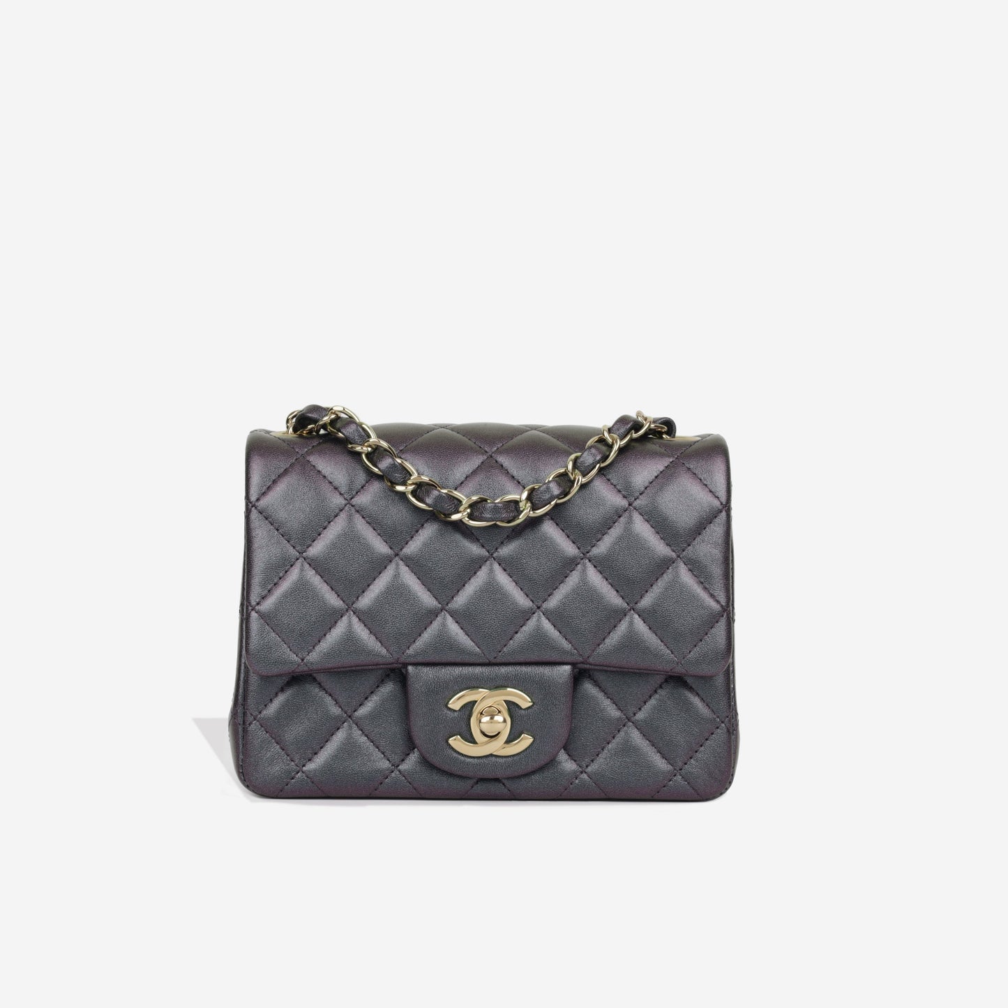 Chanel Classic Flap Lambskin Gold Shoulder Bag Style 91