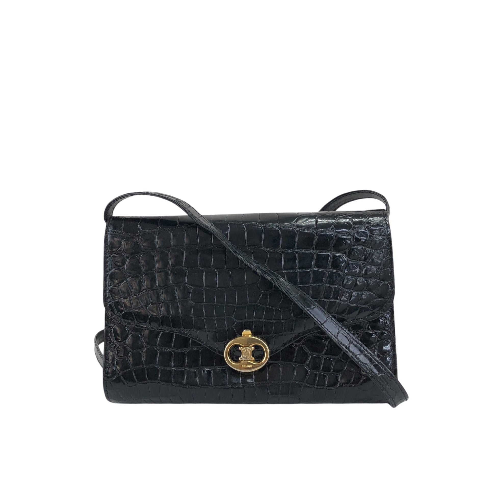 CELINE Triomphe Shoulder bag Black pedgvn