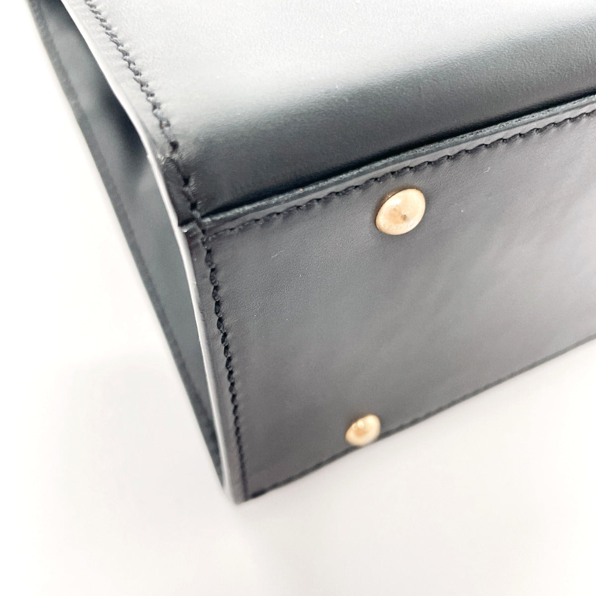 CELINE Handbag leather black Kelly type Women