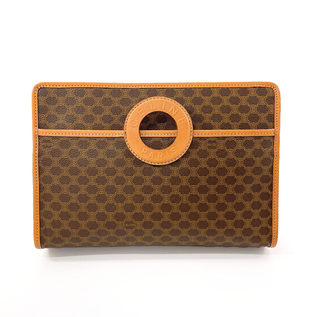 CELINE business bag PVC Brown Macadam Women