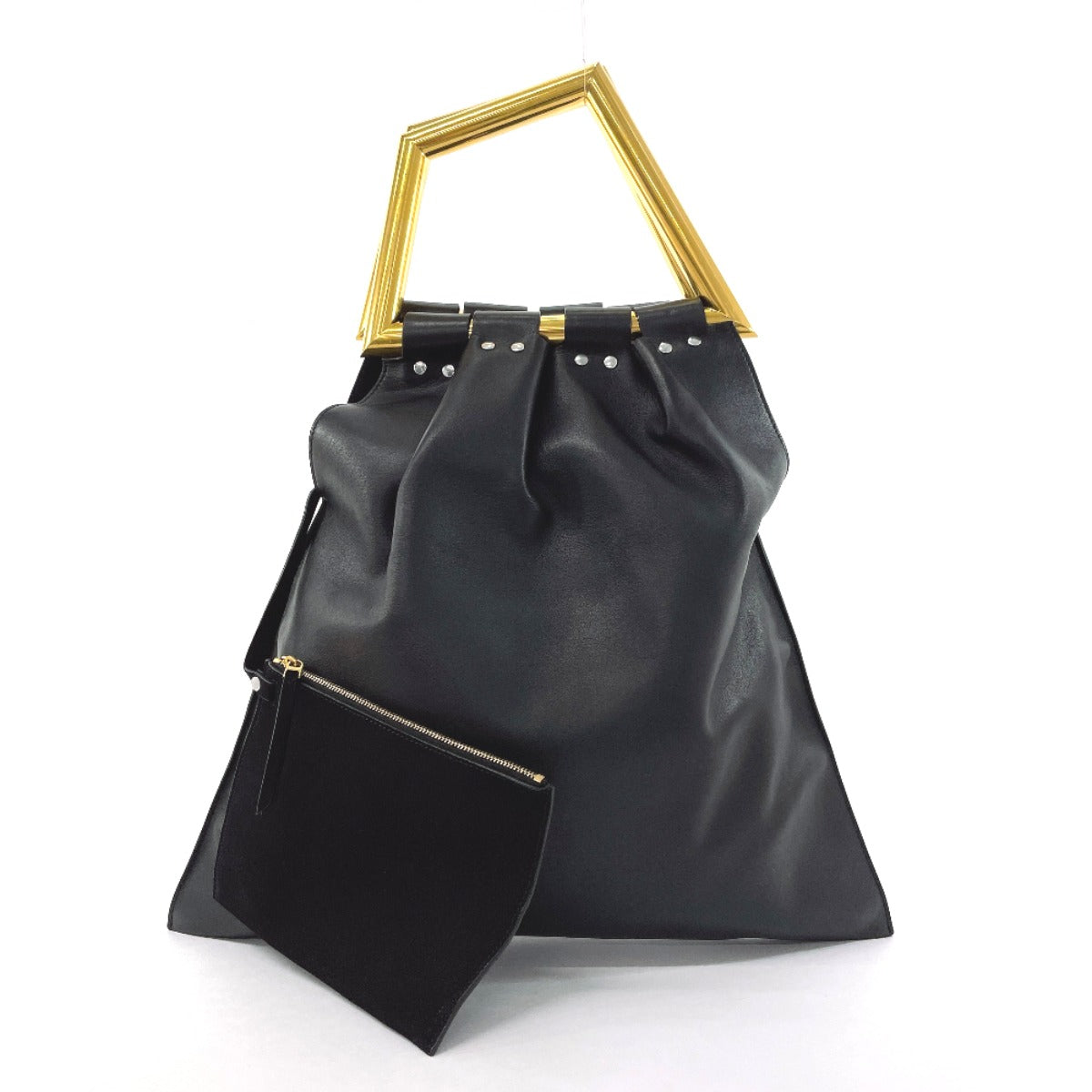CELINE Handbag leather black Women