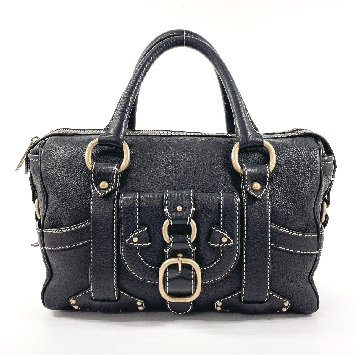 CELINE Handbag leather black Women