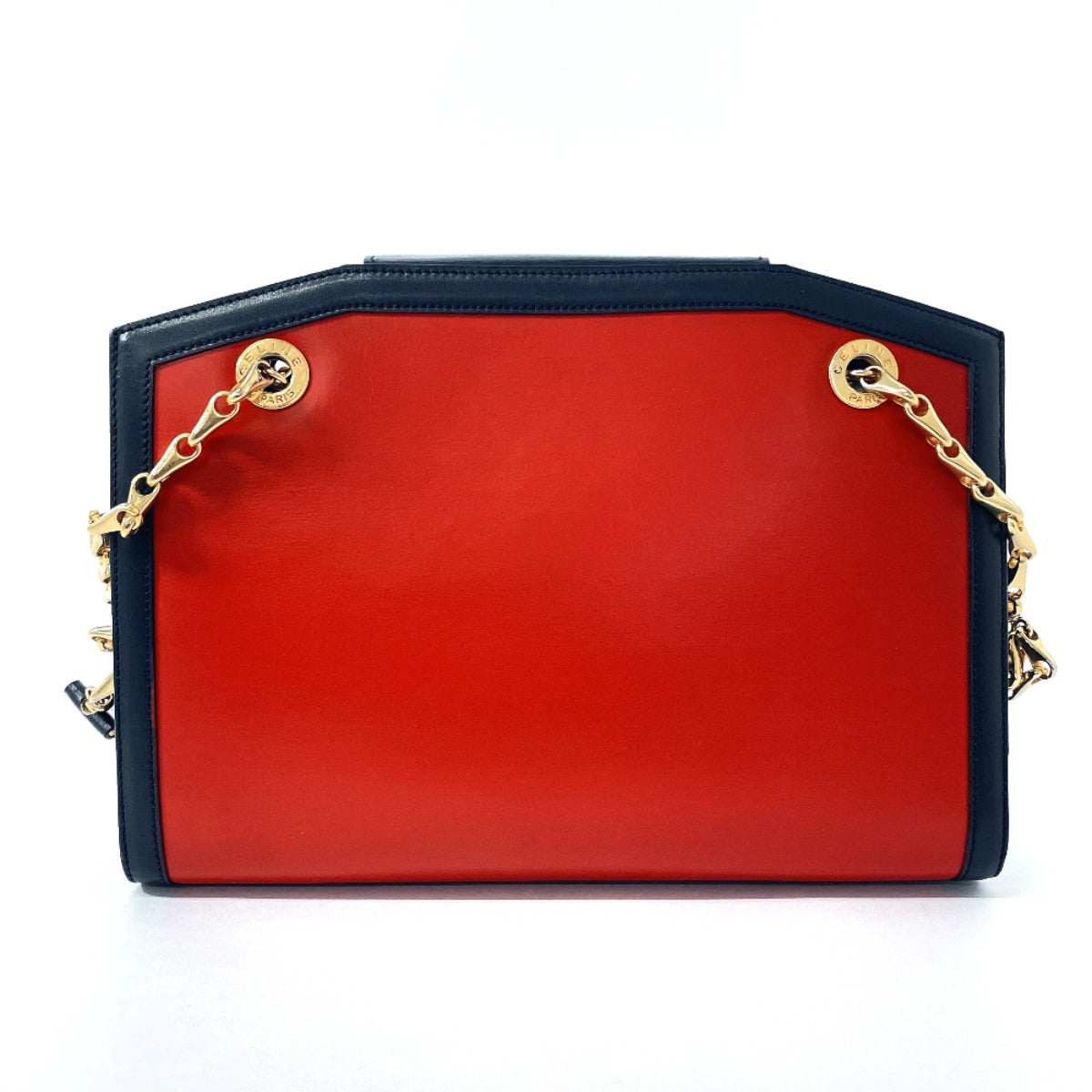 CELINE Shoulder Bag leather Red ChainShoulder Women
