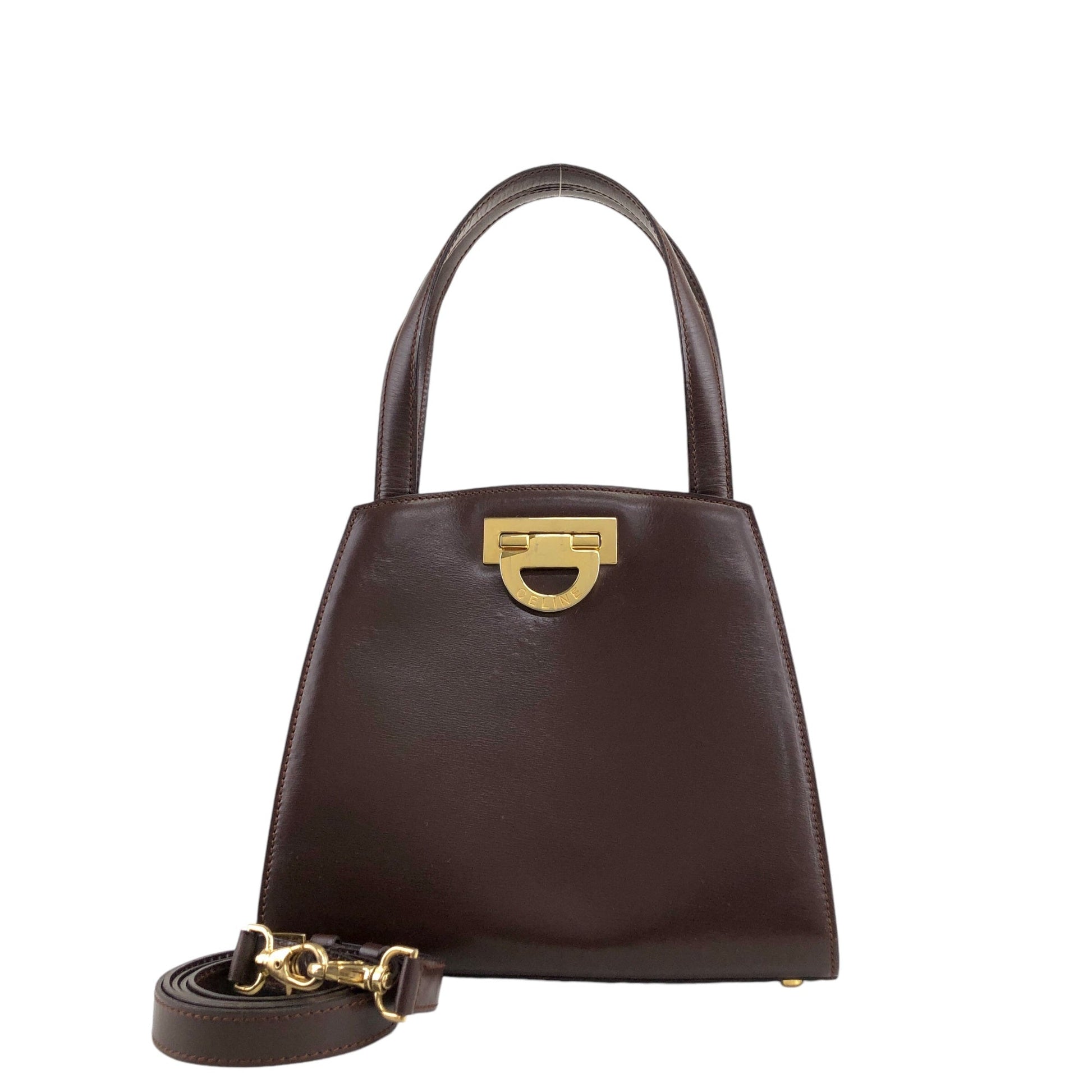 CELINE Horse Bit Two-way Handbag Shoulder bag Brown 3rwc7g