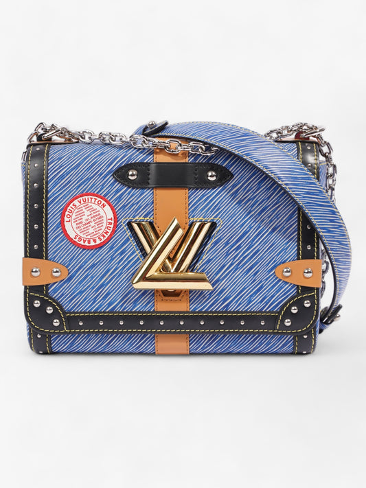 Louis Vuitton Twist Handbag Limited Edition Trunk MM Blue / Tan / Black Epi Leather